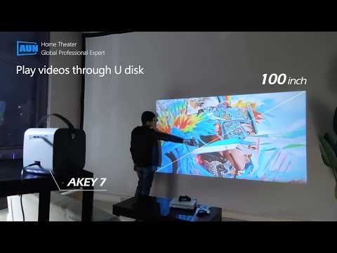 AUN AKEY7 Young | HD Projector | Bluetooth Speaker | Support 1080P Video 3D