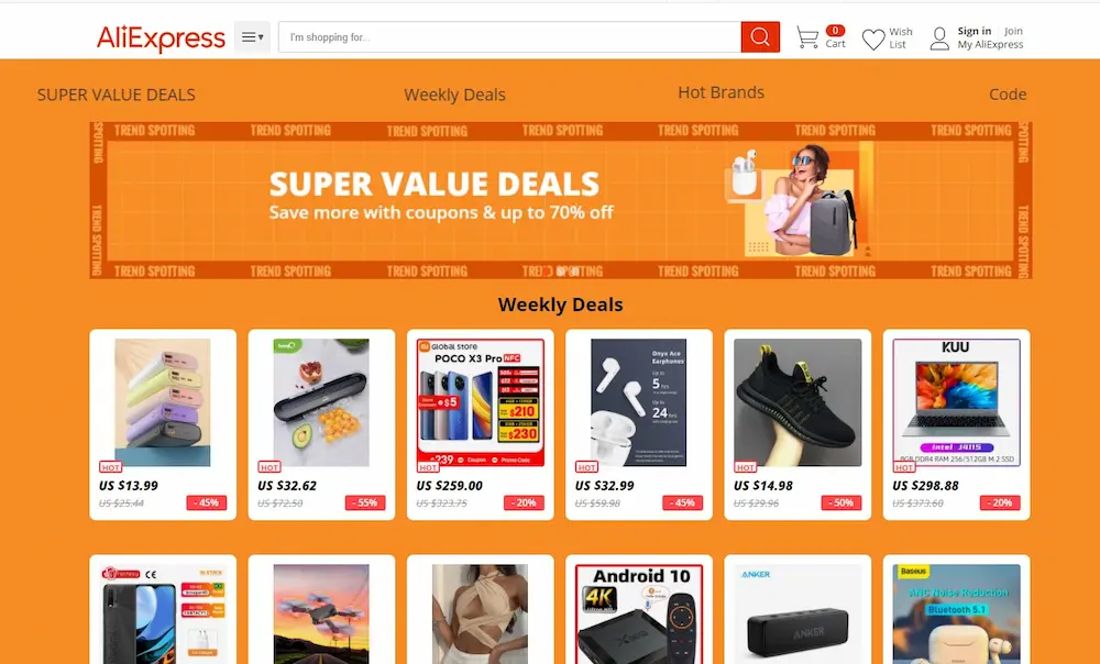All discounts AliExpress on one page 