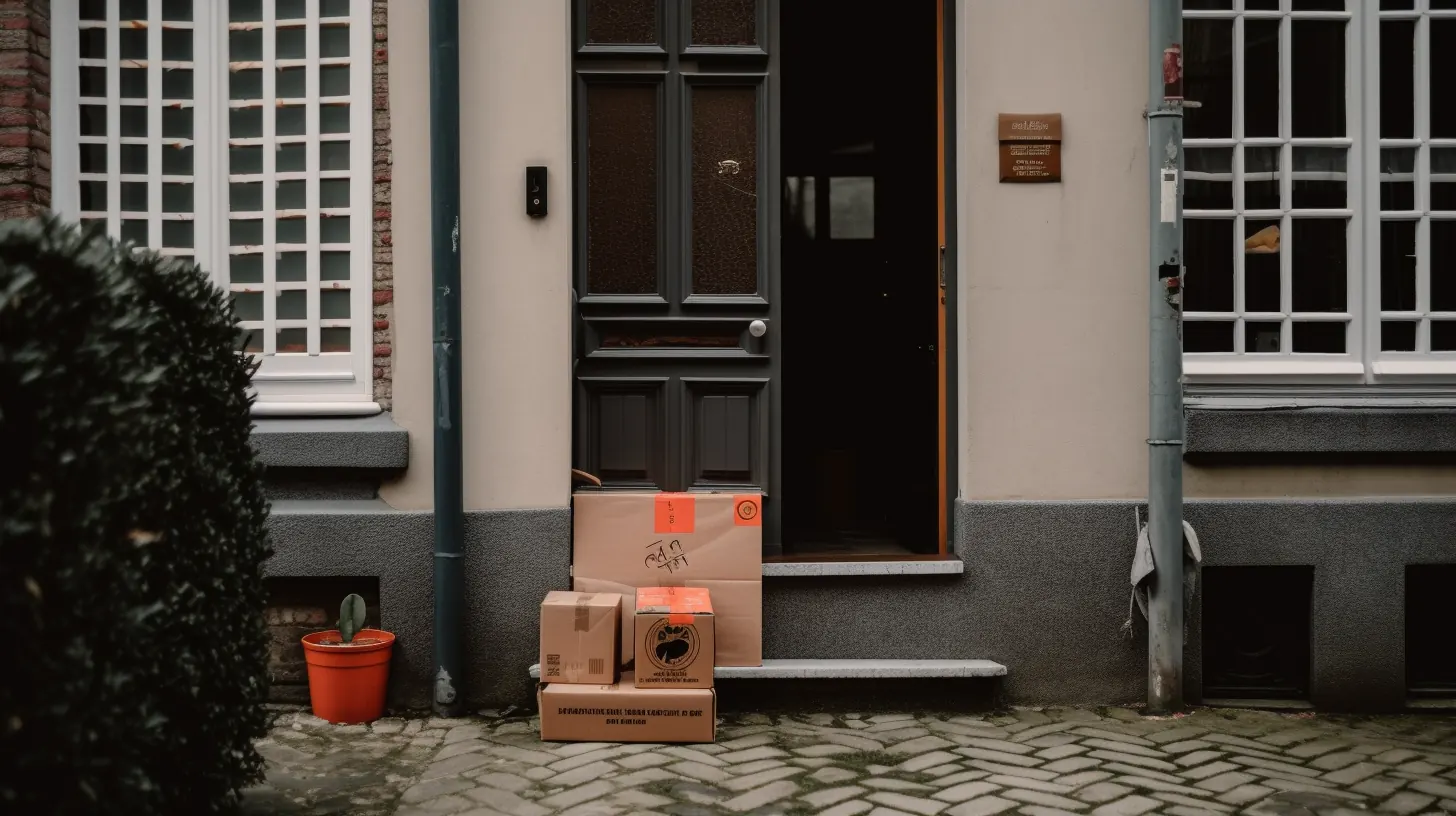 Transporteurs et livraison des colis AliExpress en Belgique - Les colis d'AliExpress sont livrés à la porte d'une maison dans une ville belge