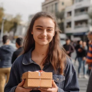 aliexpress albania girl with packet