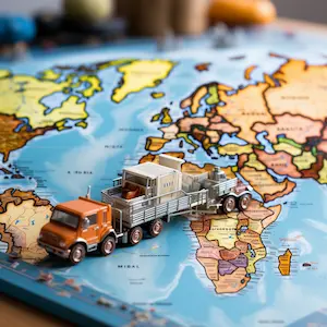 Aliexpress parcel tracking - small truck on a world map