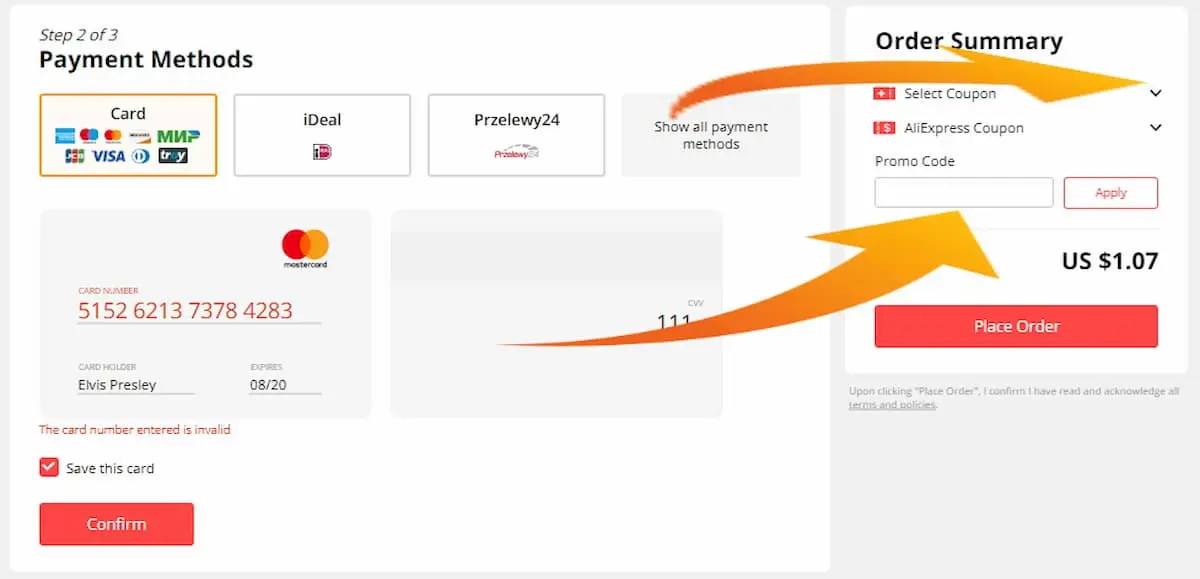 Do not forget to enter a coupon or promotional code before payment